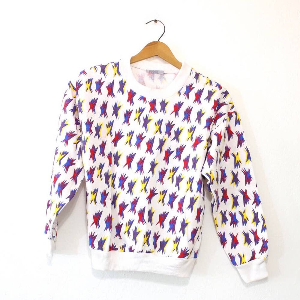 Vintage Geometric Star Sweatshirt Small